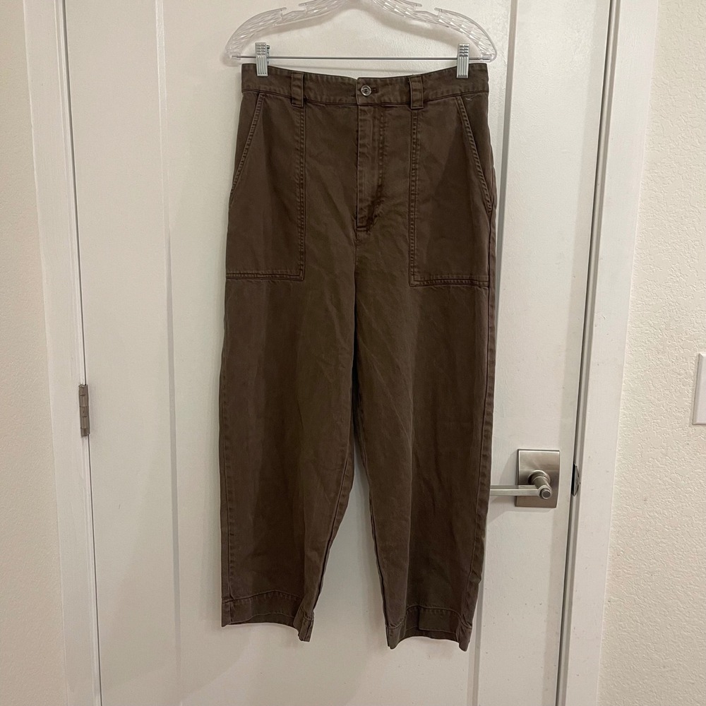 YFB Brown Barrel Wide Leg Ankle Pants Trendy‎ Casual Streetwear